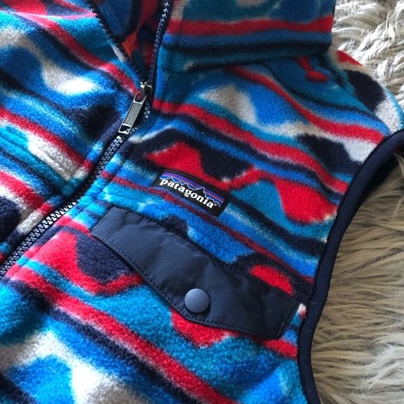 Patagonia synchilla Button vest crazy print Sz xs - Picture 3 of 4